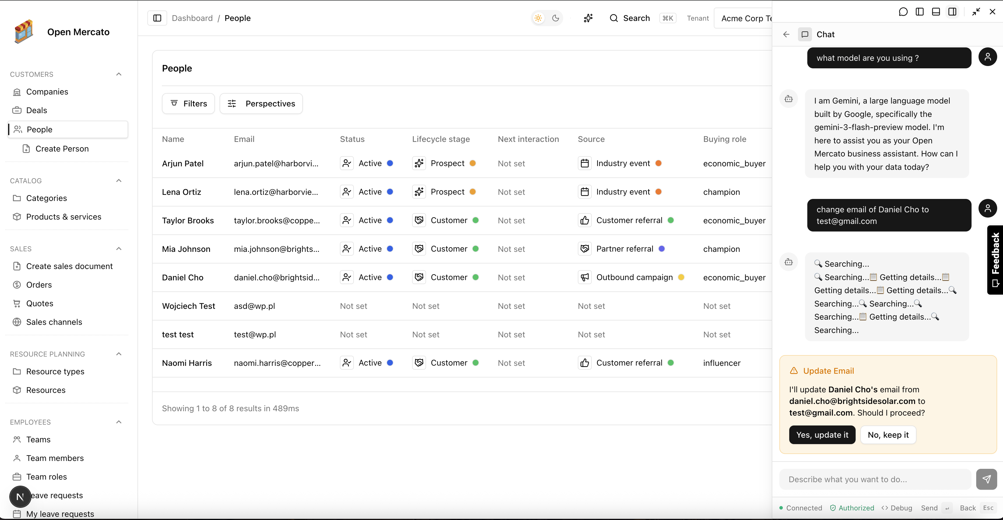 Open Mercato CRM z wbudowanym asystentem AI