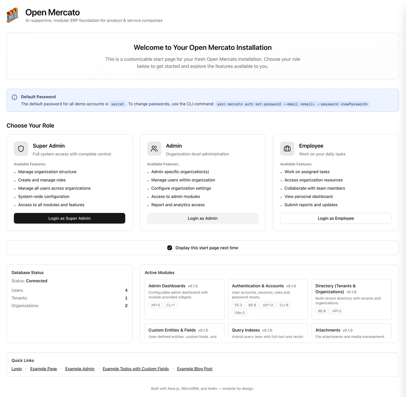 Portal Self-Service w Open Mercato