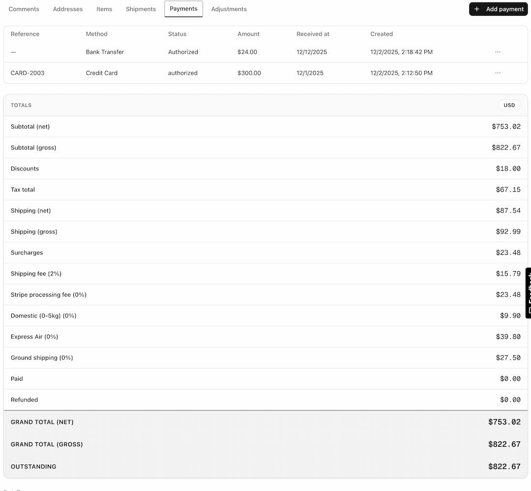 Panel zamówień w Open Mercato Commerce